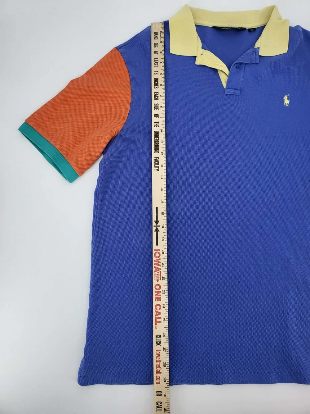 Ralph Lauren Colorblock Polo Shirt - Blue, Yellow, Green, Orange